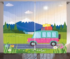 Vintage Trucks Curtains Camper