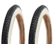 Bike Tyres 16" x 1 3/8" Vintage Retro Classic Whitewall Tyres + Inner Tubes Deal