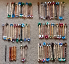Bobbin Lace (Lot #71) - 80x  Very mixed Wood Midland Travel Bobbins.