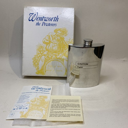 Wentworth pewter hip flask - wentworth,