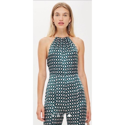 Topshop green geometric halter - topshop,