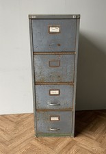 Vintage Industrial Large Deep 4 Drawer Filing Cabinet Dividers FREE DELIVERY