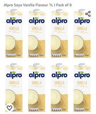 8 x Alpro Vanilla Soya Milk Plant-Based Vegan Lactose Free Low Fat. Free Shippin