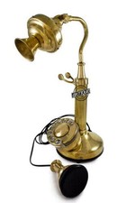 Antique Shiny Brass Phone