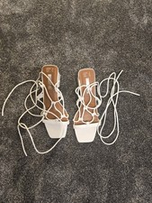 Primark White Block Heel Lace