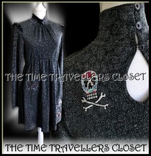 Laura Topshop Lees Sparkly Embroidered Silver Leopard Embroidered Lurex Dress S