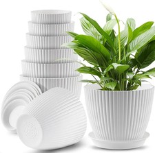 Plant Pots Indoor, Plastic Plant Pots, Indoor Plant Pot with Drainage Hole and T