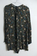 Zara Womens Floral Tie Neck