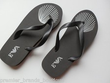 Giorgio Emporio Armani Eagle black designer sliders flip flop shoes 6 7 40 41