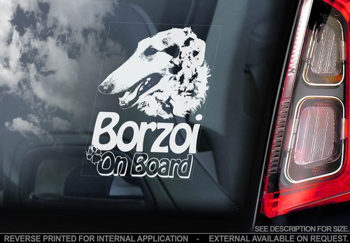 Borzoi car window sticker - -,