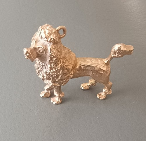 Gold dog charm - dog, charm/pendant