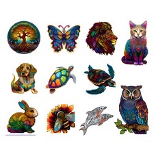 Puzzles Wooden Jigsaw  Unique Animal Shape Adult Kids Toy Gift Wall Decore