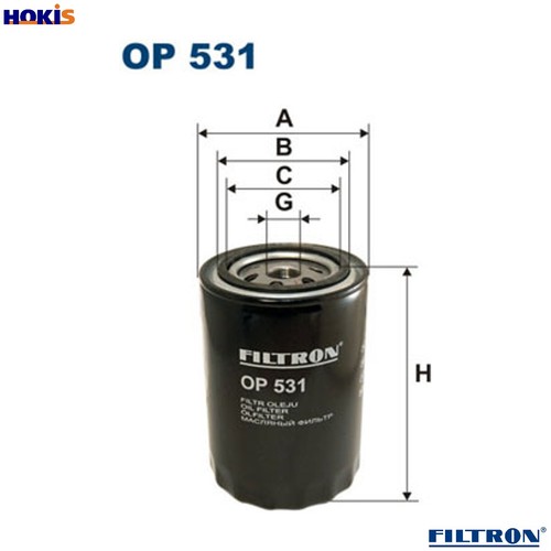 Oil filter 531 for - for, bedford