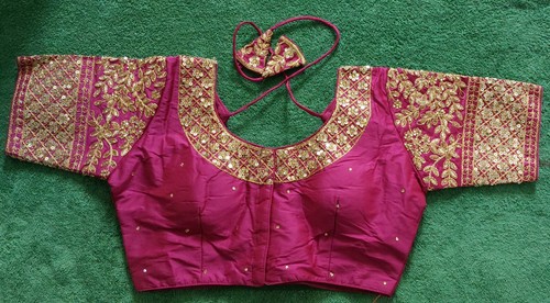 Readymade silk saree blouse - saree,