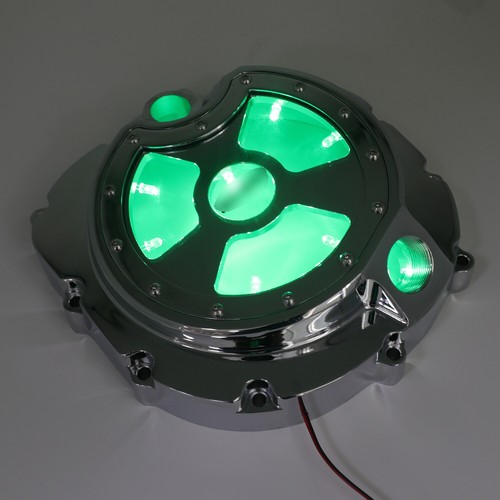 Chrome green led engine - chrome, w/
