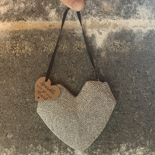 Silver glitter heart - silver,