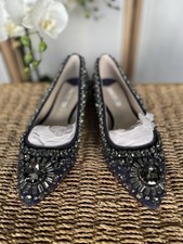 Boden navy blue suede jewelled