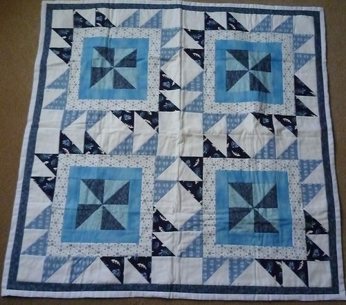 Various blues lap quilt - blues,