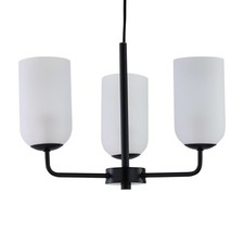 Modern Black 3 Arm Ceiling Pendant Light Fitting Frosted Glass Home Lighting