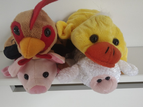 Children hand puppets farm - children, set