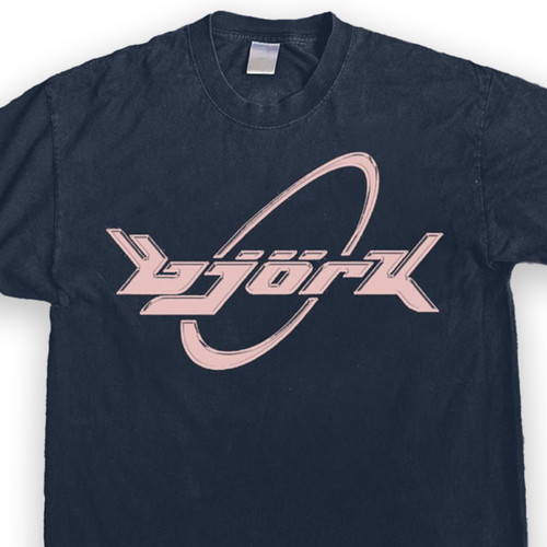 Bjork shirt navy printed - t-shirt, on