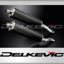 KAWASAKI GPZ500S 1987-2007 450mm OVAL CARBON BSAU SILENCER EXHAUST KIT