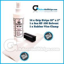 Re-Grip Kit - 14 Golf Clubs - Premium Tape - Shaft Protector & Solvent 236ml