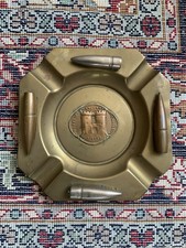 WWI Trench Art Verdun Brass Ashtray with Bullets