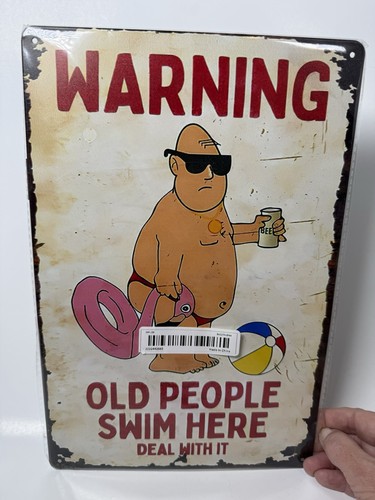 Funny pool sign old - pool, people
