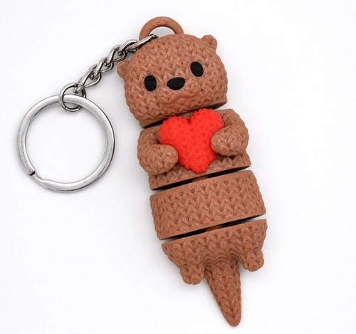 Otter keyring with heart - keyring,
