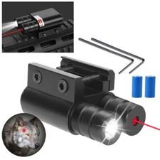 Red Laser dot Sight Torch 20mm Rail Mount Tactical Pistol Light LED Flashlight