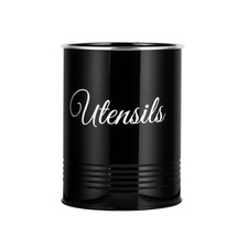 Utensil Pot Black Round