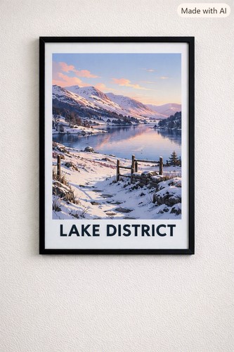 Lake district print framed - district,
