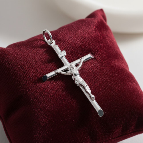 Large plain crucifix pendant - plain,