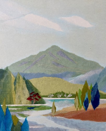 Japan mountain scene vintage - -,