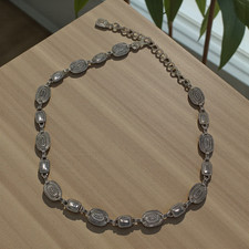 Vintage Southwestern Silver Tone Concho Chunky Chain Belt Western Cowgirl Desert