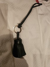 Mulberry Black Nappa Leather Tassel Keyring/Bag Charm Brand New