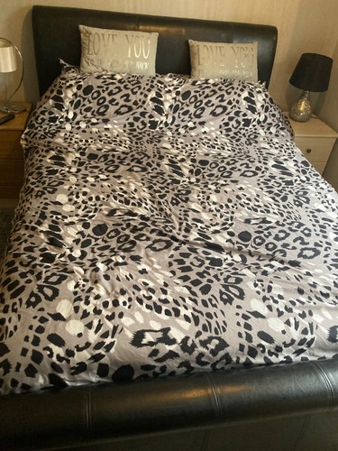 Kingsize real leather - leather, bed