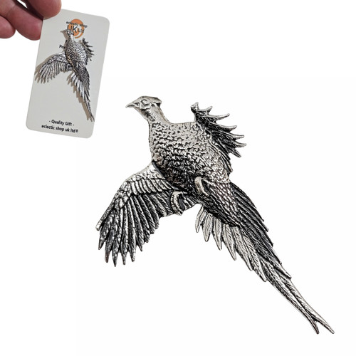 Pheasant pewter pin - pheasant,