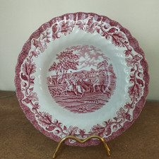 Vintage, Myott 'Country Life' Pattern Rimmed Soup Bowl, 22.5cm