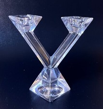 VILLEROY & BOCH PISA CRYSTAL CANDLEHOLDER Dual Candlestick 2 Arms CANDELABRA