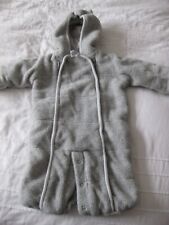 Gap First Size Baby Unisex Grey Fleece Pram Coat Winter Snow Suit All In One 0-3