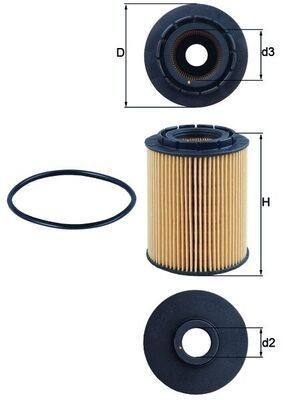 Mahle 160d oil filter - ox,