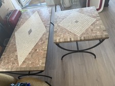 Stone Mosaic Coffee Table and a side table 