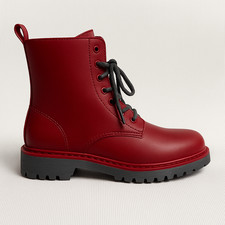 Women's Rainboots Waterproof Shoes Woman Mud Water Shoes Rubber Lace Up PVC