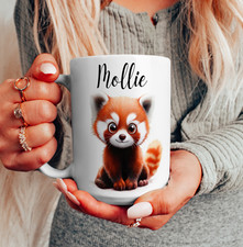 Personalised Red Panda Mug, Custom Name Coffee Mug, Animal lover, Red Panda Gift