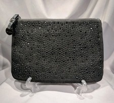 Hallhuber Black Embellished Jewelled Clutch Bag  Used