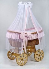 Baby Wicker Drape Crib Brown