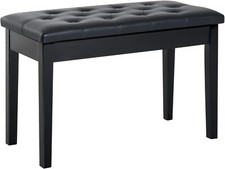 Duet Piano Stool Black Leather
