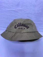 Callaway Ladies Golf Bucket Rain Hat Waterproof Dark Gold Burgundy Trim Small